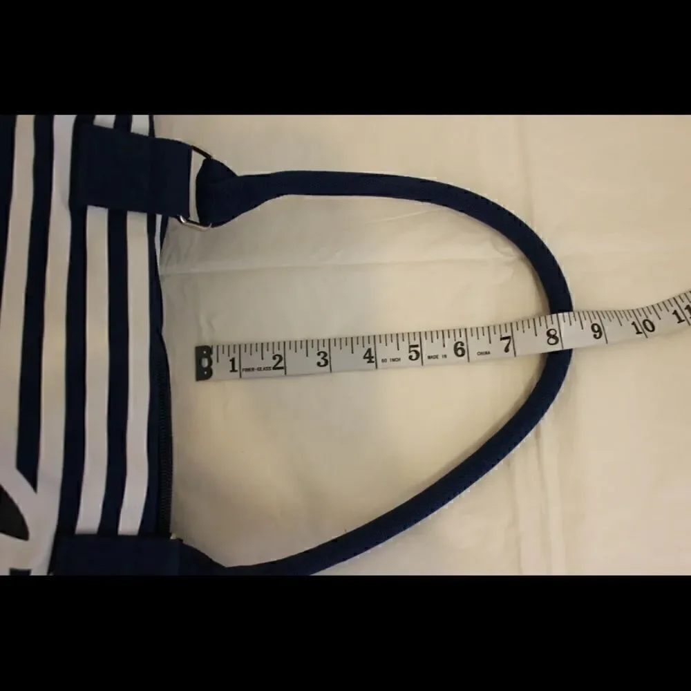 Sea World Duffle Tote Bag Navy Blue White Striped Shamoo